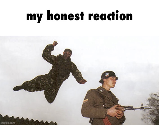 Soldier jump spetznaz | my honest reaction | image tagged in soldier jump spetznaz | made w/ Imgflip meme maker