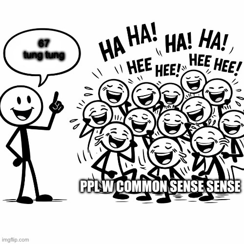 What Should Happen blank | 67 tung tung; PPL W COMMON SENSE SENSE | image tagged in what should happen blank | made w/ Imgflip meme maker