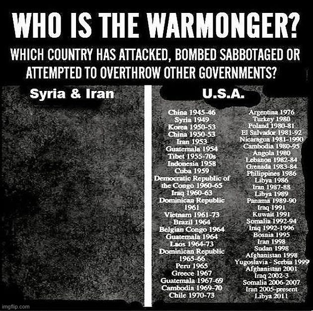 image tagged in america is the great satan and the world's 1 warmonger | made w/ Imgflip meme maker