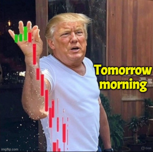 Monday Morning Coming Down | Tomorrow
morning | image tagged in stock market,oil,iran,israel,us military,saudi arabia | made w/ Imgflip meme maker