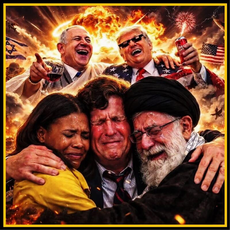 Candace Owens, Tucker Carlson and Ayatollah Blank Meme Template