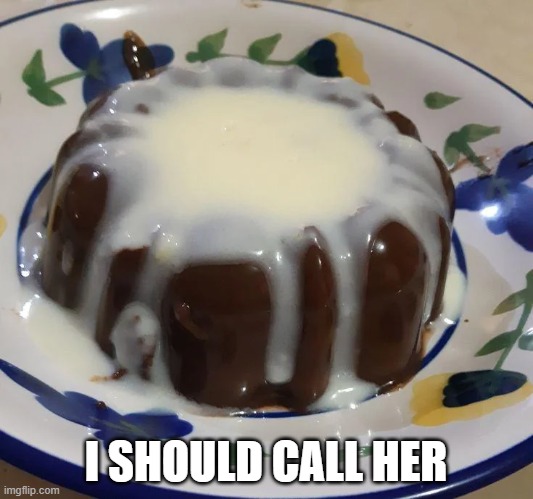 Leaking Cake | I SHOULD CALL HER | image tagged in sex jokes | made w/ Imgflip meme maker