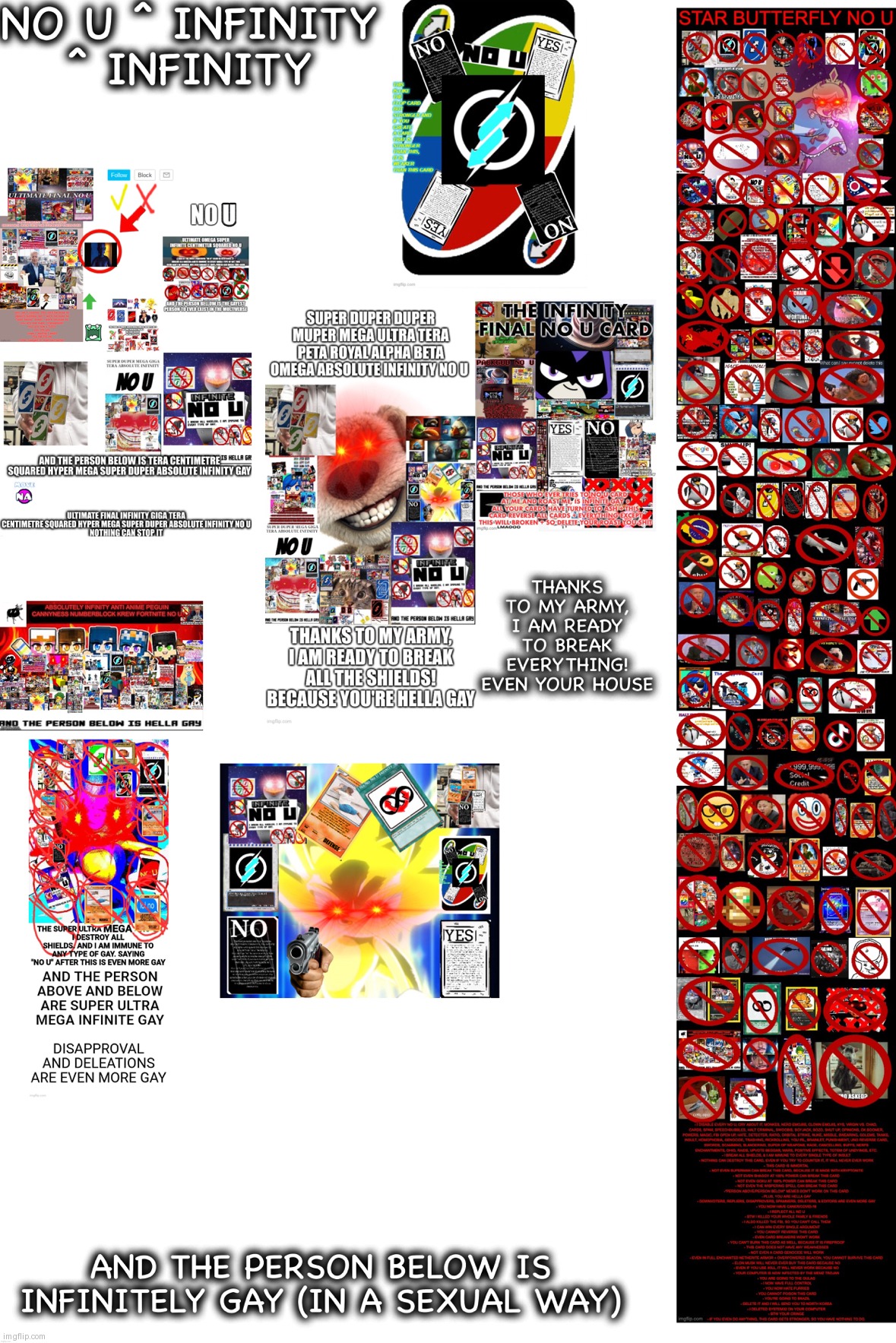 No u ^ Infinity ^ Infinity | image tagged in no u infinity infinity | made w/ Imgflip meme maker