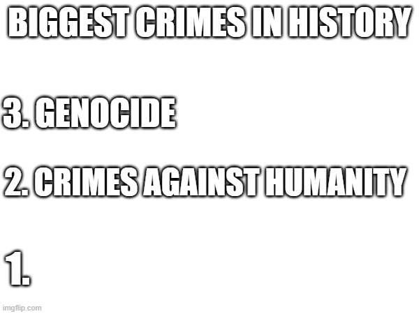 Biggest Crimes in History Blank Meme Template