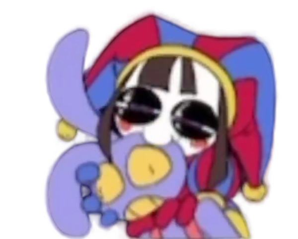 Pomni Nibble on Jax Blank Meme Template