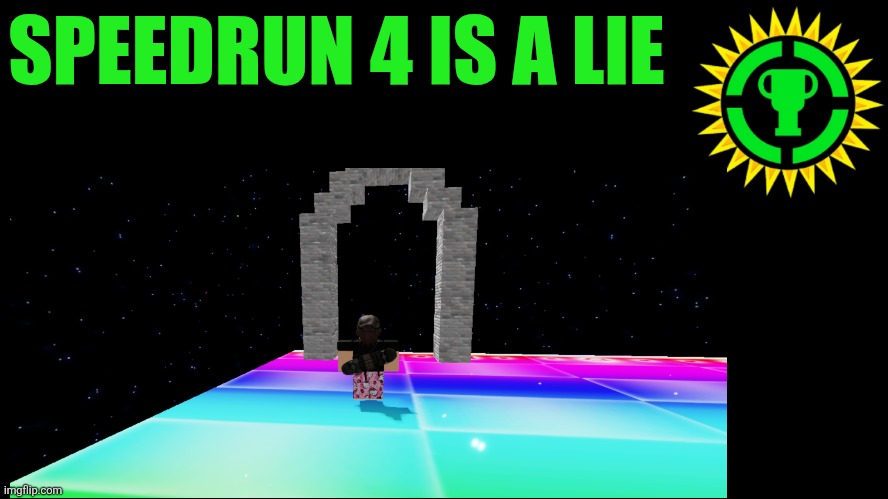 SPEEDRUN 4. | SPEEDRUN 4 IS A LIE | image tagged in game theory thumbnail | made w/ Imgflip meme maker