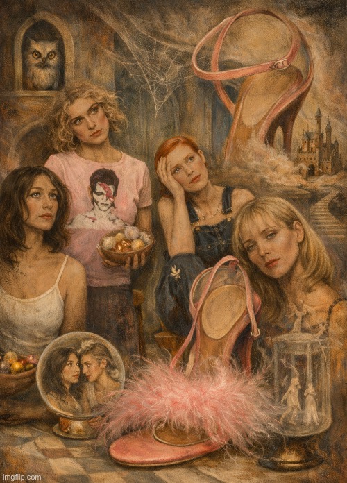Surreal & The City | image tagged in satc,sjp,pretty in pink,remedios varo,ai art,brian einersen | made w/ Imgflip meme maker