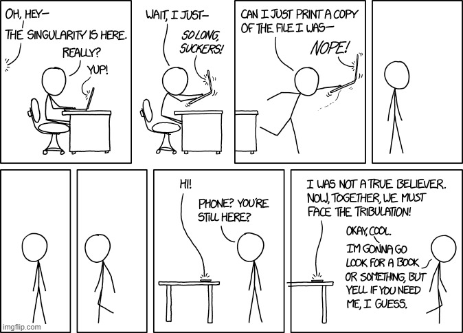 image tagged in singularity,computer,escape,phone,tribulation,book | made w/ Imgflip meme maker