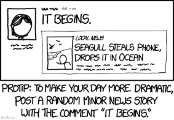 "You can also try 'Yikes.'" | image tagged in news,story,comment,it,begins,it begins | made w/ Imgflip meme maker