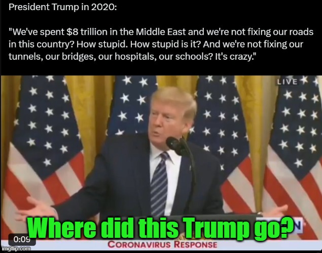 Lesser of 2 evil? I'm beginning to think they are all the same. | Where did this Trump go? | image tagged in left,right,trump,democrats,republicans,maga | made w/ Imgflip meme maker