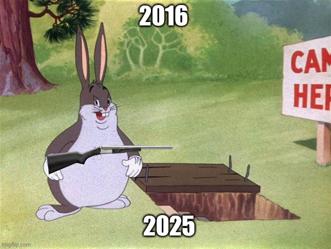2016vs2025 | 2016; 2025 | image tagged in big chungus | made w/ Imgflip meme maker