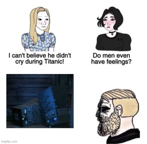 Poor Trap Mouses (┬┬﹏┬┬) | image tagged in chad crying,gregory horror show | made w/ Imgflip meme maker