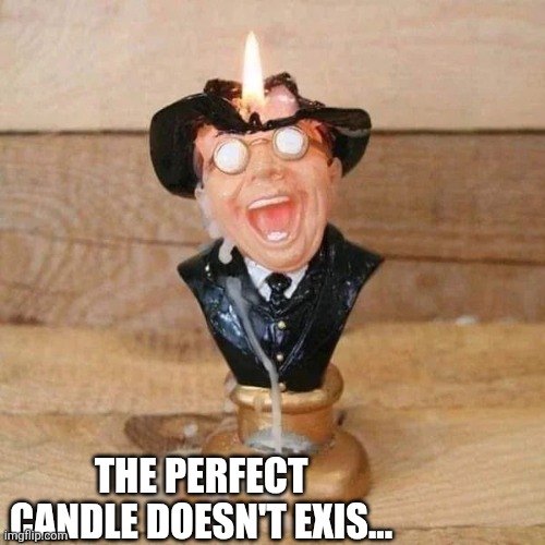Really? | THE PERFECT CANDLE DOESN'T EXIS... | image tagged in fun | made w/ Imgflip meme maker