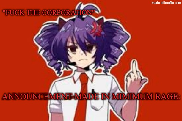 dragnoc's minimum rage announcement temp Blank Meme Template