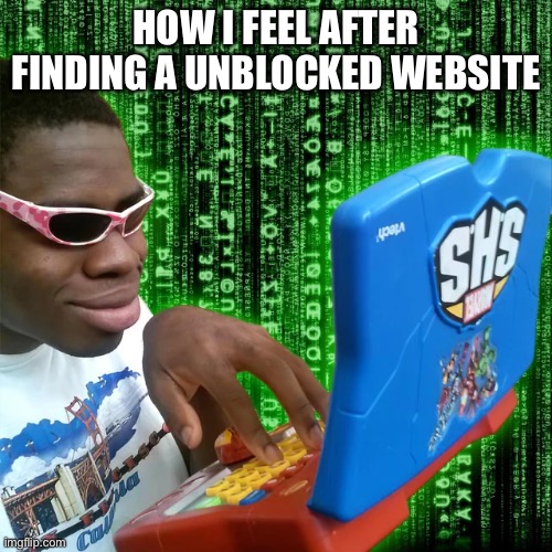 And then it gets blocked | HOW I FEEL AFTER FINDING A UNBLOCKED WEBSITE | image tagged in hacker | made w/ Imgflip meme maker