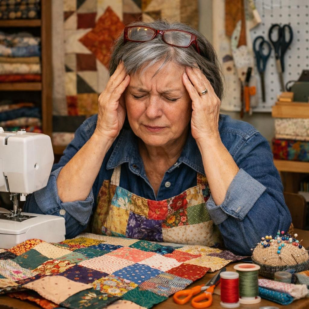 Quilter with a headache Blank Meme Template