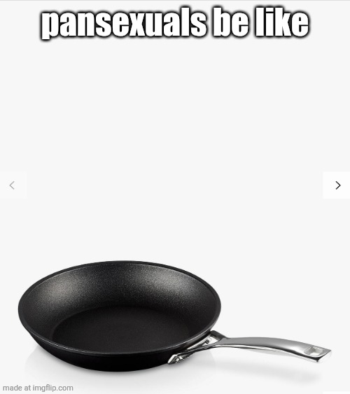 Frying pan | pansexuals be like | image tagged in frying pan | made w/ Imgflip meme maker