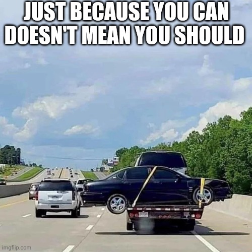 Just Because You Can Doesn't Mean You Should | JUST BECAUSE YOU CAN DOESN'T MEAN YOU SHOULD | image tagged in chrisjoines1 | made w/ Imgflip meme maker