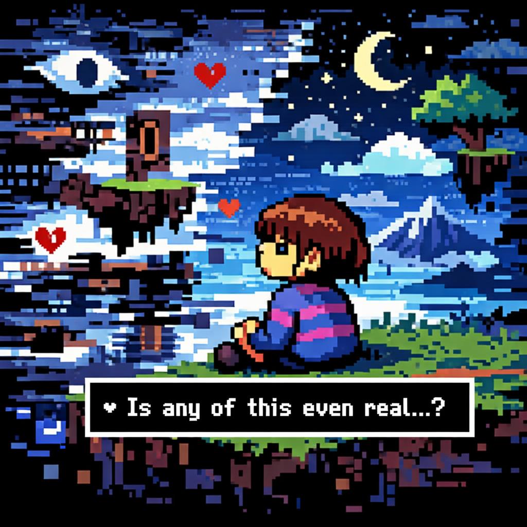 frisk from Undertale questioning reality Blank Meme Template