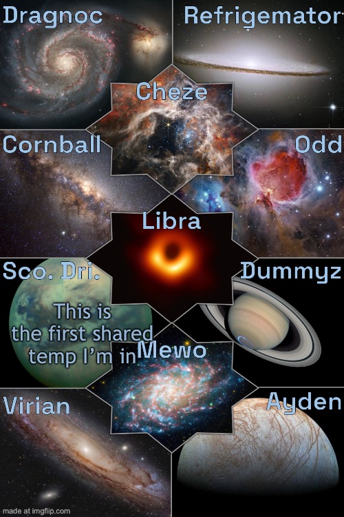 Space Temp | This is the first shared temp I’m in | image tagged in space temp | made w/ Imgflip meme maker
