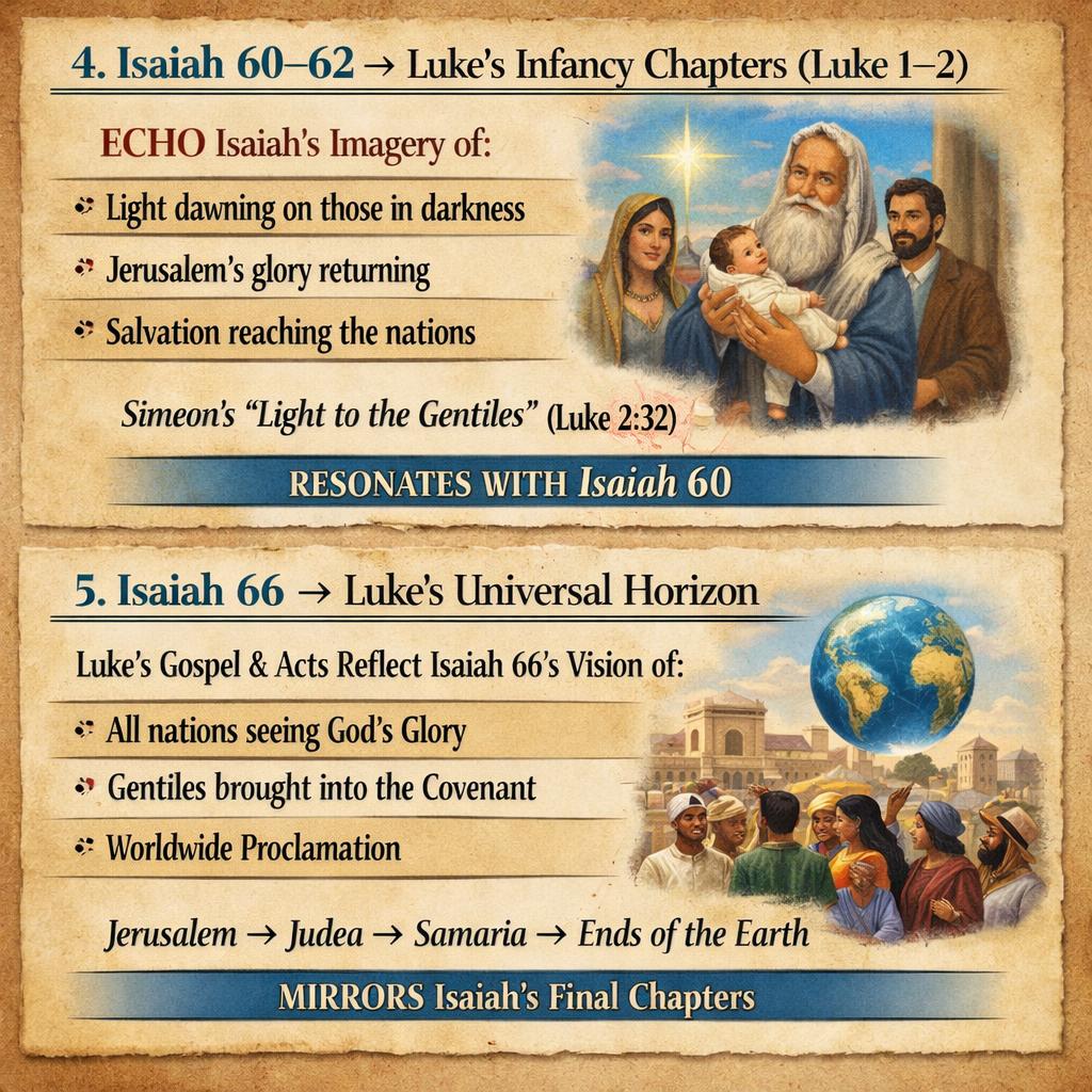 How Luke Uses Isaiah 56–66 4. Isaiah 60–62 → Luke’s infancy chap Blank Meme Template