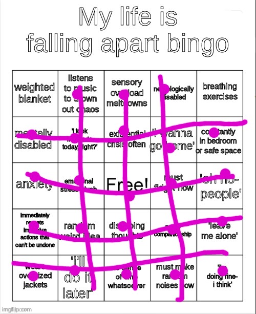 Uhm | image tagged in my life is falling apart bingo | made w/ Imgflip meme maker
