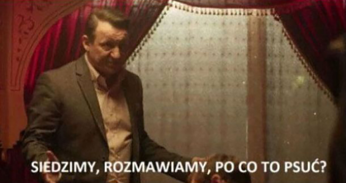 Siedzimy rozmawiamy po co to psuć Blank Meme Template