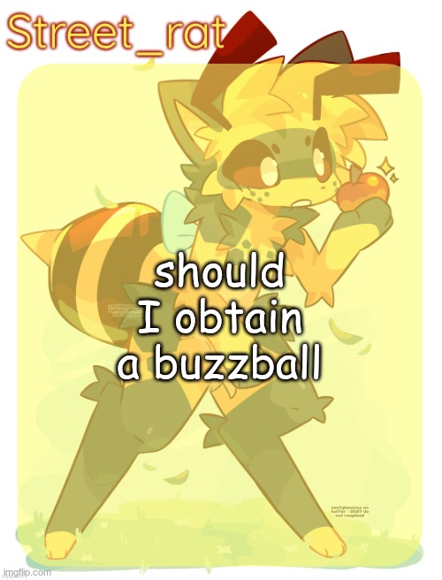 Rats beecat temp | should I obtain a buzzball | image tagged in rats beecat temp | made w/ Imgflip meme maker