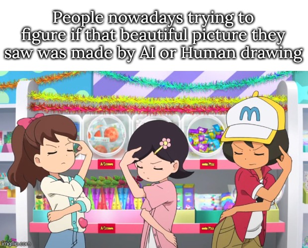 Happened one time by the Artist, who draw Aemeath fan picture from Wuthering Waves. | People nowadays trying to figure if that beautiful picture they saw was made by AI or Human drawing | image tagged in picture,ai,drawing | made w/ Imgflip meme maker