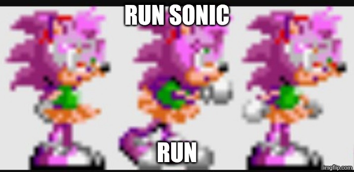 Resurfaced | RUN SONIC; RUN | image tagged in run sonic run | made w/ Imgflip meme maker