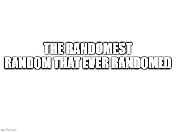 THE RANDOMEST RANDOM THAT EVER RANDOMED | made w/ Imgflip meme maker
