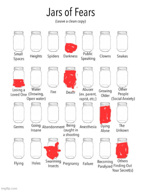 Jar of fears clear version | image tagged in jar of fears clear version | made w/ Imgflip meme maker