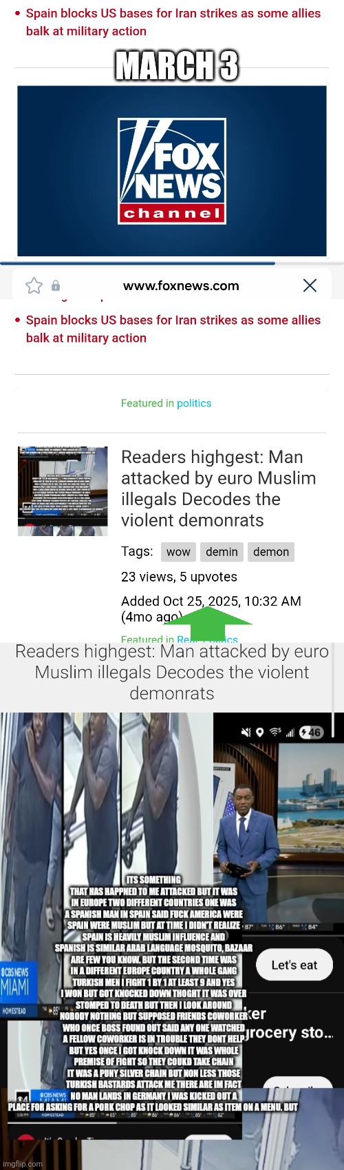 America's 1st victim of Spanish Muslim hybrids is window into future conflict | MARCH 3 | image tagged in wtf,iran | made w/ Imgflip meme maker