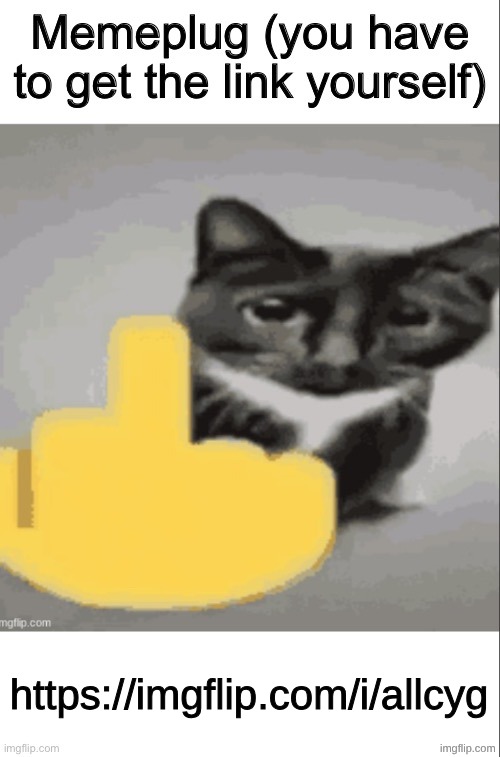 Memeplug but evil | https://imgflip.com/i/allcyg | image tagged in memeplug but evil | made w/ Imgflip meme maker
