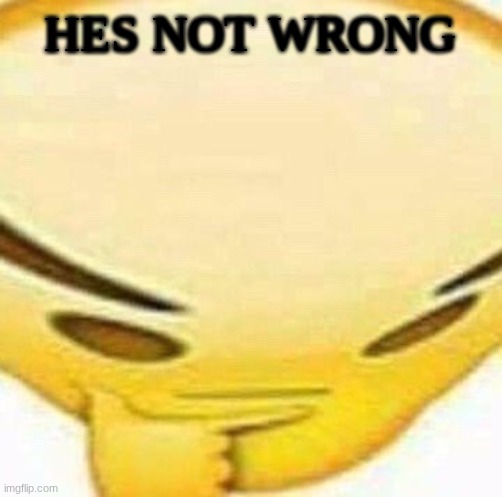 HMMMMMMM | HES NOT WRONG | image tagged in hmmmmmmm | made w/ Imgflip meme maker