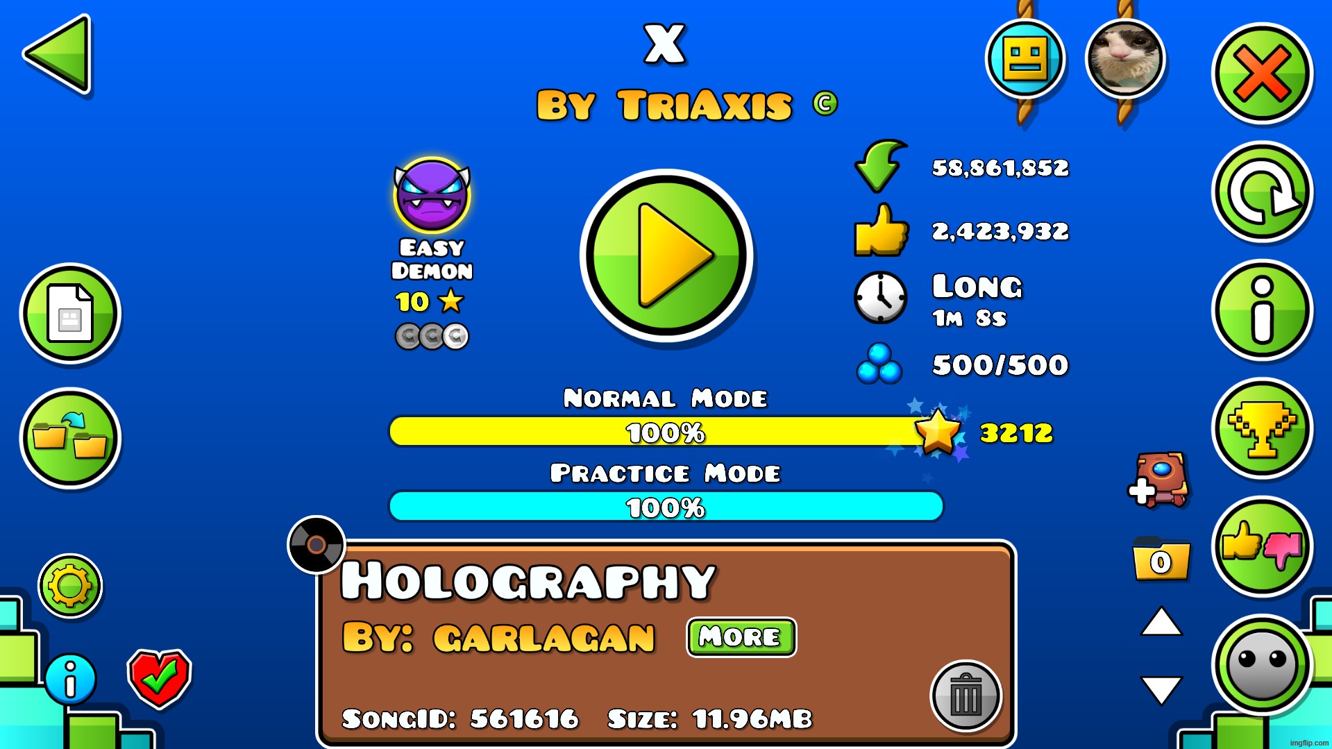 i beat X! (and got GD on my computer) | made w/ Imgflip meme maker