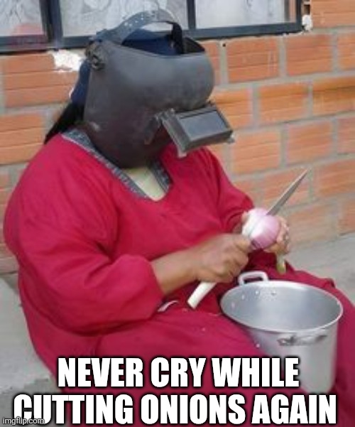 Never Cry While Cutting Onions Again | NEVER CRY WHILE CUTTING ONIONS AGAIN | image tagged in chrisjoines1 | made w/ Imgflip meme maker