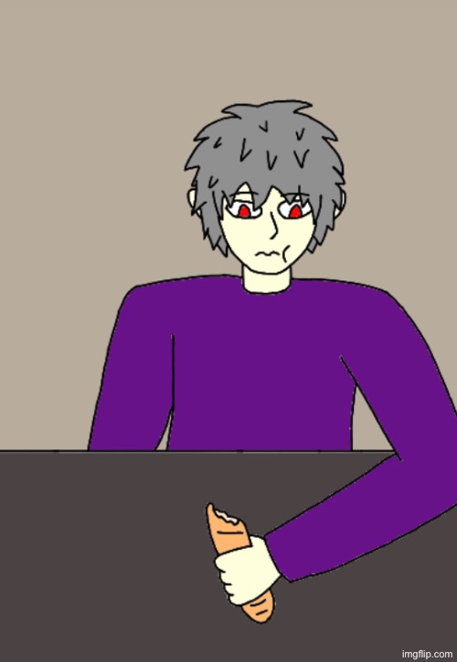 Mepios eating bread (no, I don’t do killing art involving or without mepios anymore) | image tagged in art,mepios,bread,eating | made w/ Imgflip meme maker