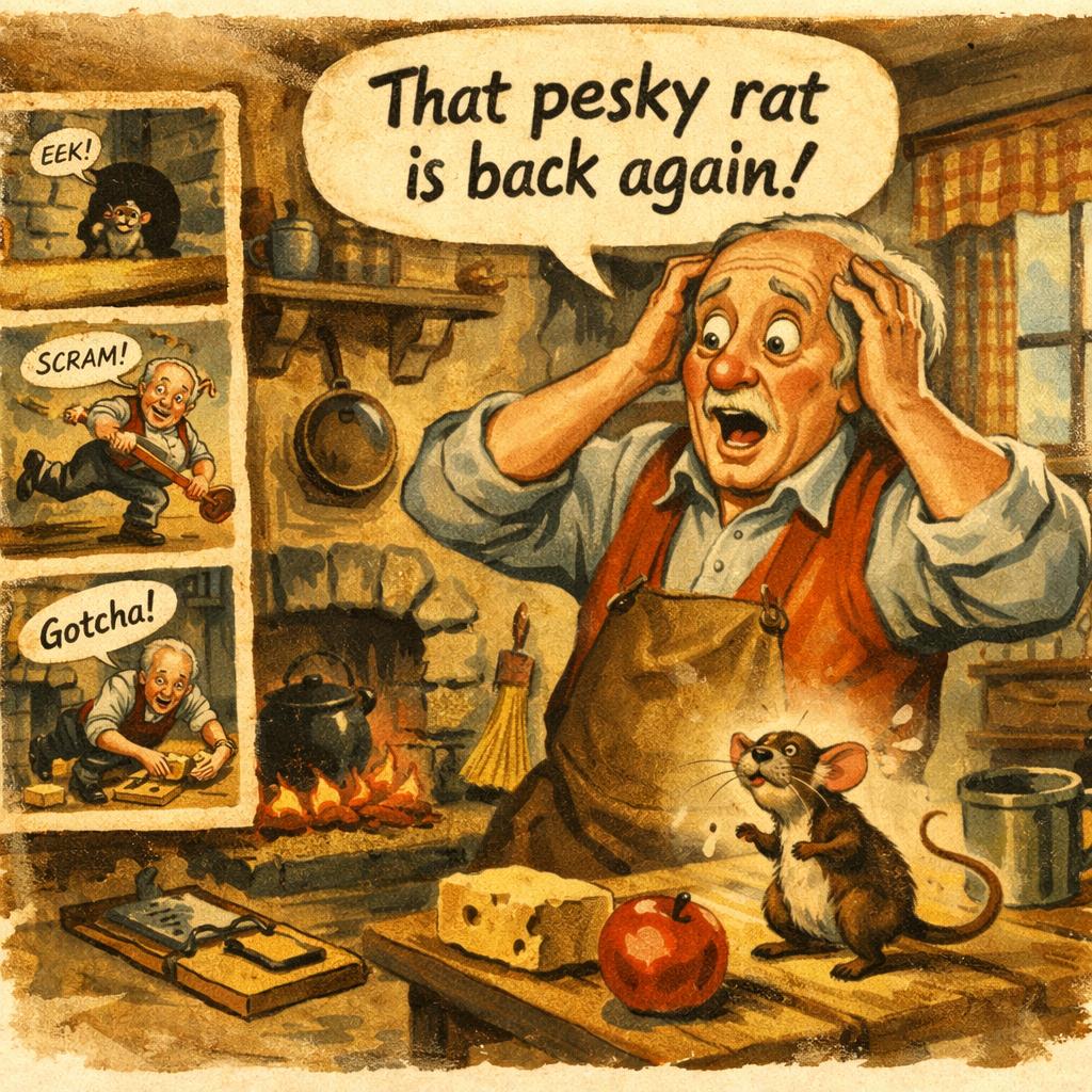 someone reacting to a little rat that keeps coming back Blank Meme Template