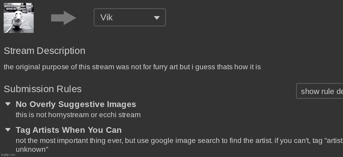 stream got a rules update | made w/ Imgflip meme maker