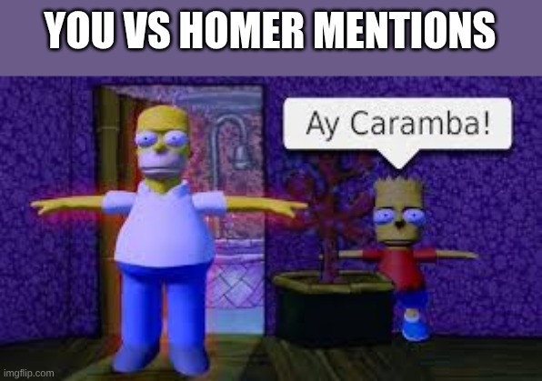 You Vs Homer | YOU VS HOMER MENTIONS | image tagged in you vs homer | made w/ Imgflip meme maker