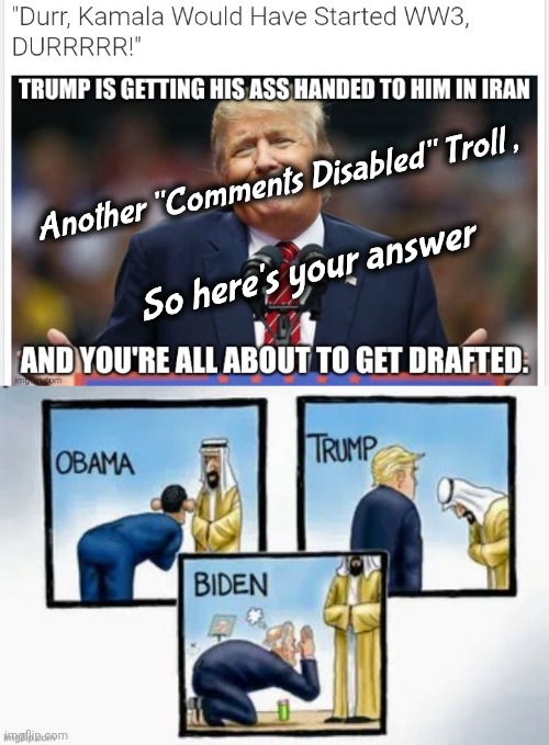 Just Another alt-account | Another "Comments Disabled" Troll , So here's your answer | image tagged in stupid liberals,democrats democratting,brain cell challenged,something's wrong i can feel it | made w/ Imgflip meme maker