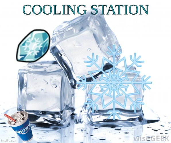 ice cubes | COOLING STATION | image tagged in ice cubes | made w/ Imgflip meme maker