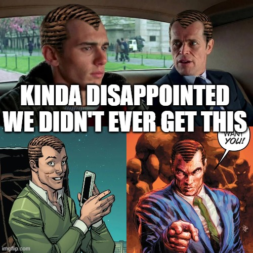 Osborne Hair | KINDA DISAPPOINTED WE DIDN'T EVER GET THIS | image tagged in comics,spiderman | made w/ Imgflip meme maker