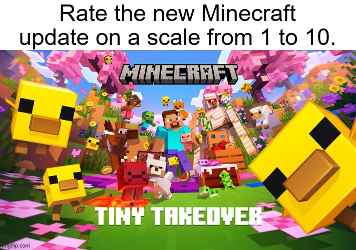 Rate the new Minecraft update on a scale from 1 to 10. | image tagged in minecraft | made w/ Imgflip meme maker