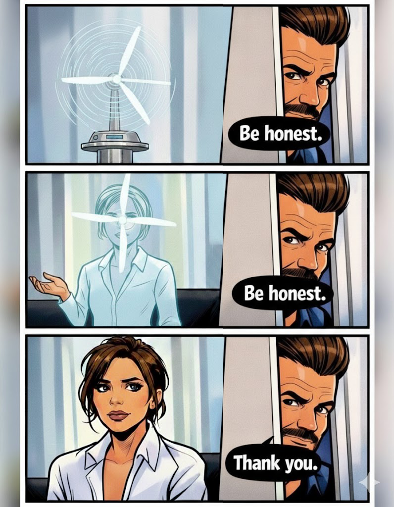 High Quality Beckham & the BREAKING Windmill Hologram Generator Blank Meme Template