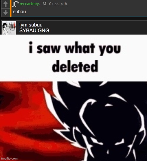 image tagged in i saw what you deleted | made w/ Imgflip meme maker
