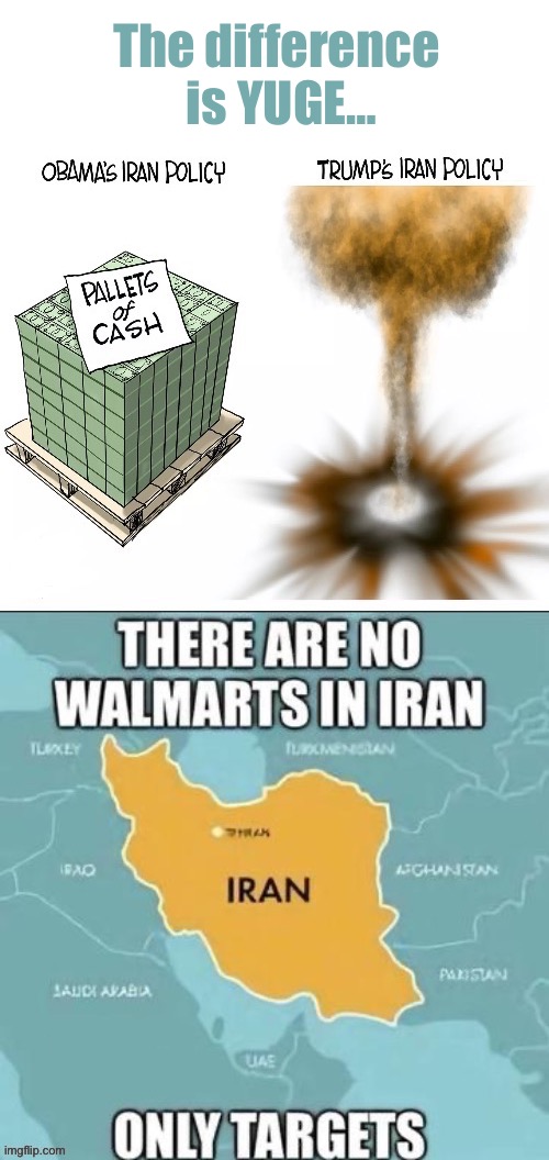 Obama’s main objective has always been to sell out this country to all of it’s enemies… | The difference 
is YUGE… | image tagged in political meme,trump,obama,the difference,no walmarts,only targets | made w/ Imgflip meme maker