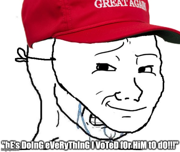 Wait until you start seeing flag draped caskets. He's lying about the number of dead soldiers. | "hE's DoInG eVeRyThInG I VoTeD fOr HiM tO dO!!!" | image tagged in crying inside | made w/ Imgflip meme maker