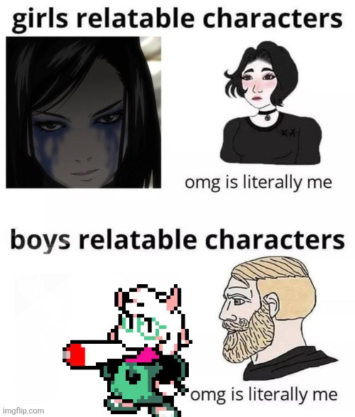it's a temp | image tagged in boys relatable characters | made w/ Imgflip meme maker